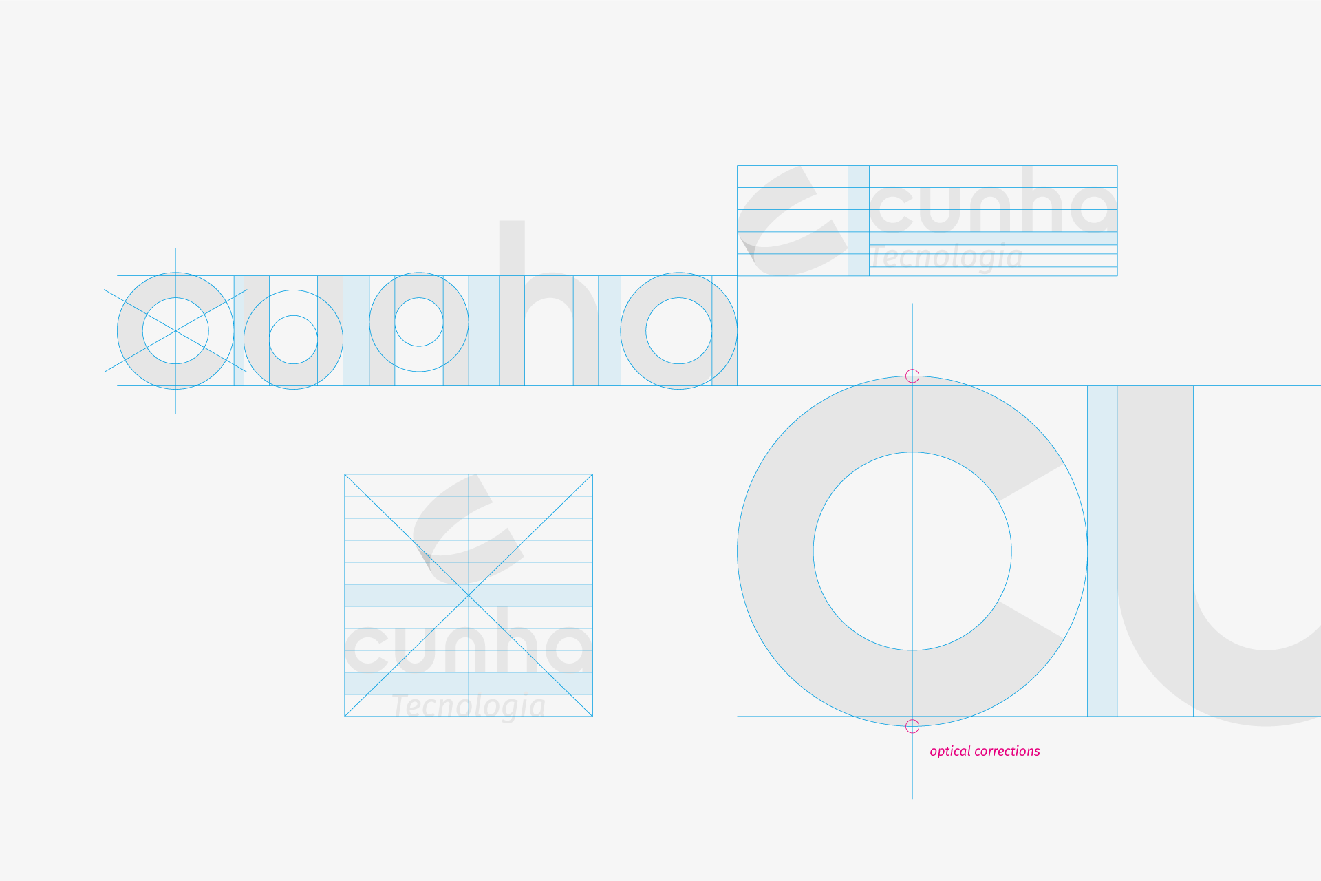 Grid design do logotipo Cunha Tecnologia