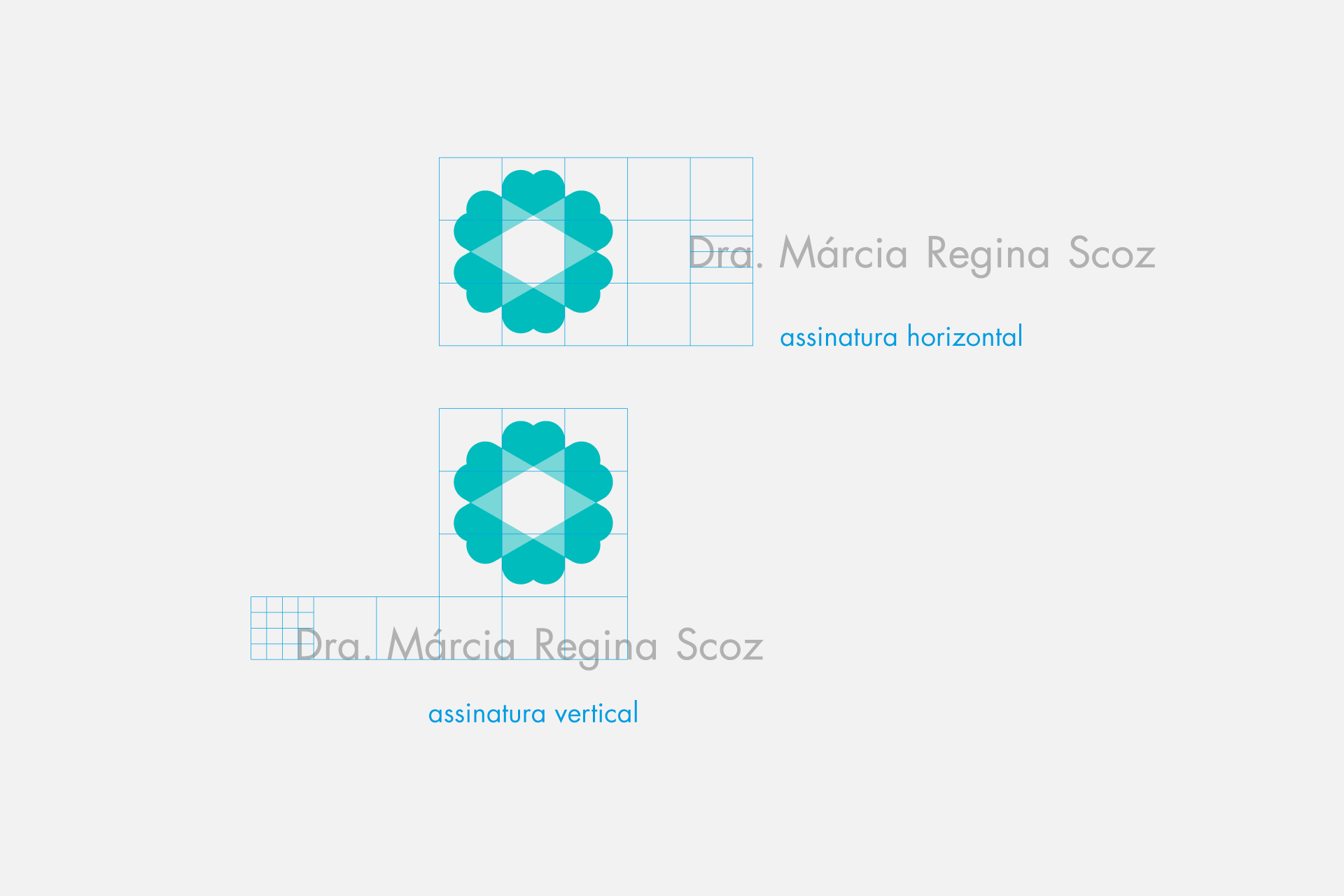 Grid design do logo dentista Márcia Regina Scoz